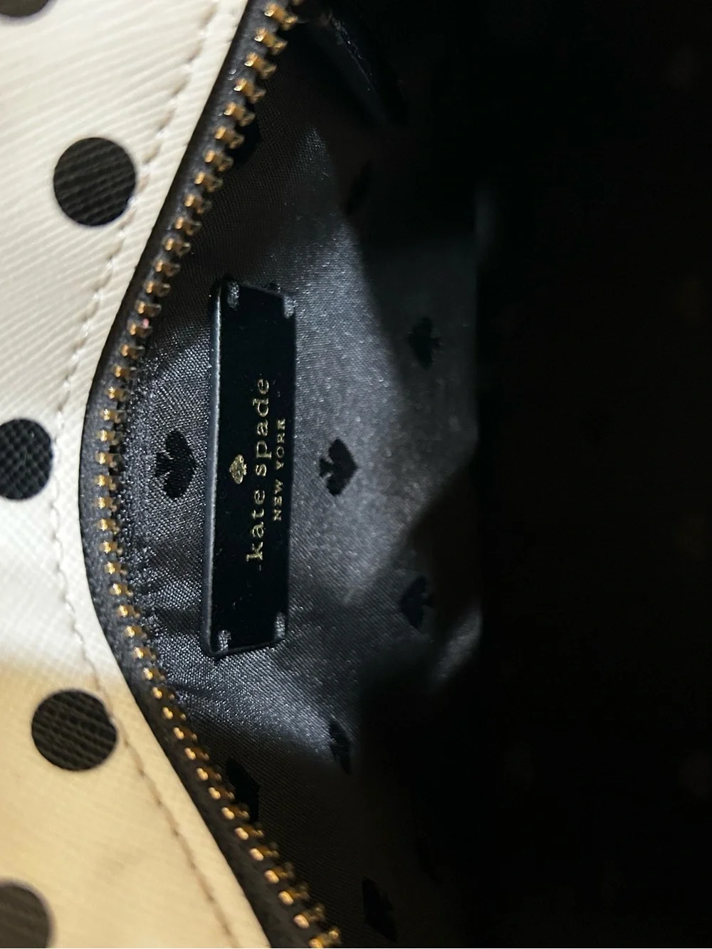 Kate Spade  Black and White Polka Dot Satchel